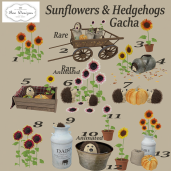 Bee Designs Sunflwers & Hedgehogs Gacha-